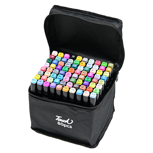 80 Pcs Oil Art Drawing Double Head Alcohol Marker Pen Set