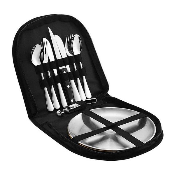 Multifunctional Spoon Set Stainless Steel Camping 10 picess With Case