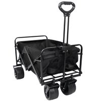 Fishing Trolley Beach Trolley Cart Camping Wagon for Sand Black Steel  vidaXL