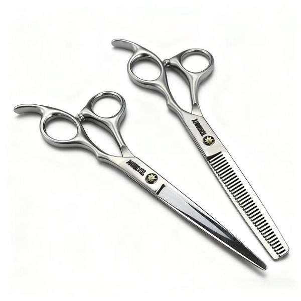 6 Inch Matte Carved Stainless Steel Hair Styling Scissors Set