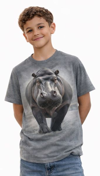 Kool Africa - Animal Print - Hippo Short Sleeve T-Shirt - Boys and Girls