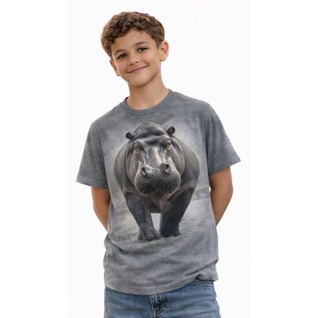 Kool Africa - Animal Print - Hippo Short Sleeve T-Shirt - Boys and Girls