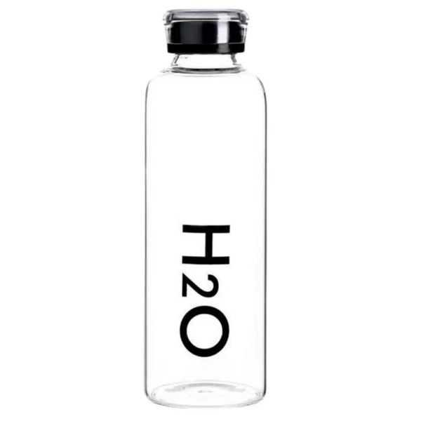 750ml - Crystal-clear transparent Reusable H2O Glass Water Bottle