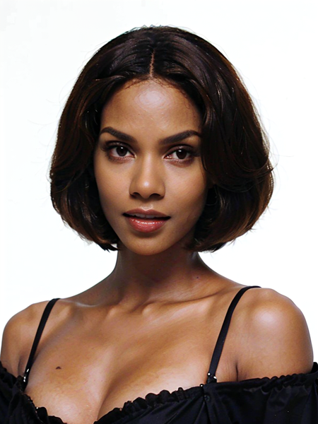 12inches Natural Color Straight 13x4 Frontal Lace Wig 15A Grade Human Hair