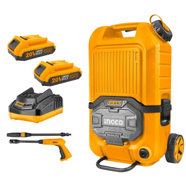 Ingco - Pressure Washer 40v - 90bar with 2Ah Battery and Charger