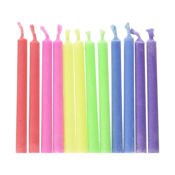 12 Piece Long-Lasting Candles With Color-Matching Flames - Multicolour