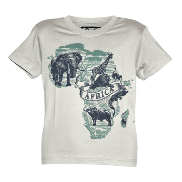 Kool Africa - Kids T-Shirts - Beige Animals of Africa - For Boys &amp; Girls