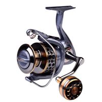 Spincasting Fishing Reels, Full Metal Spinning Wheel with Double Rocker,  5.2:1 Speed Ratio Spinning Fishing Reel, 7+1BB Long Range Spinning Reel for