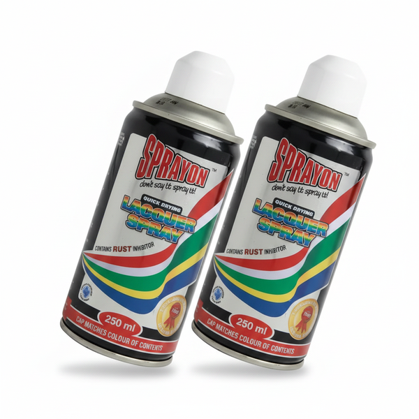 Sprayon White Primer Spray Paint 250ml for Wood, Metal &amp; Plastic - 2 Pack