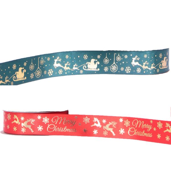 2.5cmx22.5m 2 Rolls Christmas Ribbon