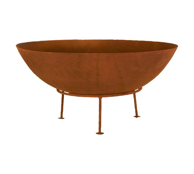 Heavy Duty Fire Pit Rust - 780 mm Steel Bowl with Stand