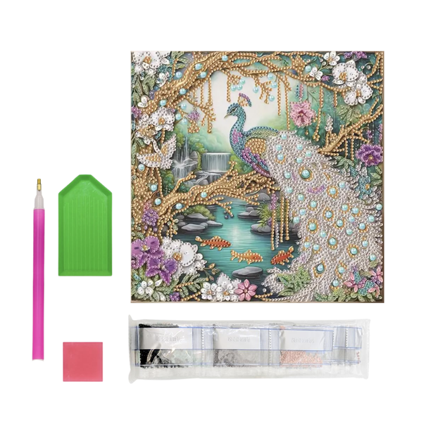 30cm 5D Diamond Painting By Numbers Kit - Peacock