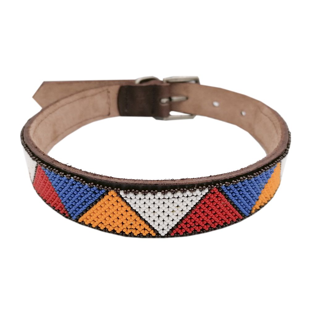 Huntlea Leather Beaded Dog Collar BigVee (450mm) Buy Online in