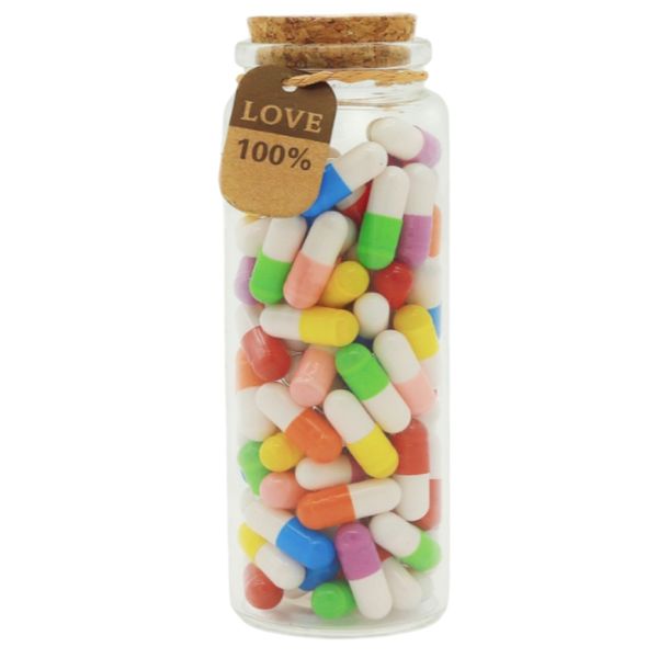 Craft Gift Party Decor 100pcs Love Capsules in a Glass Bottle (12cm)