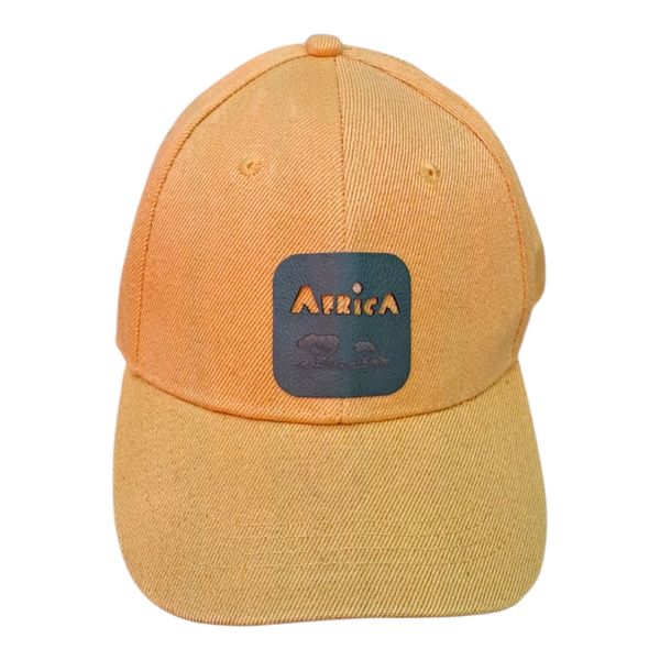 Gift Emporium Leather Patch Baseball Cap |One Size Fits Most |Sunset Orange