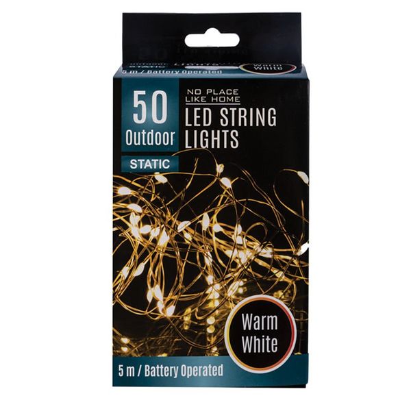 String Lights - Outdoor - Warm White - 5 m - 50 LED - 3 Pack
