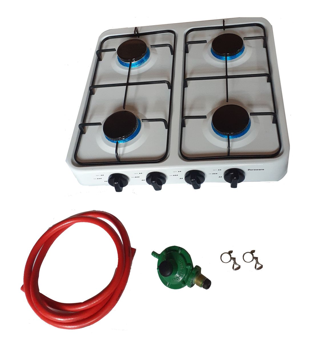 White 4 Plate Gas Stove Fittings Included Buy Online in South