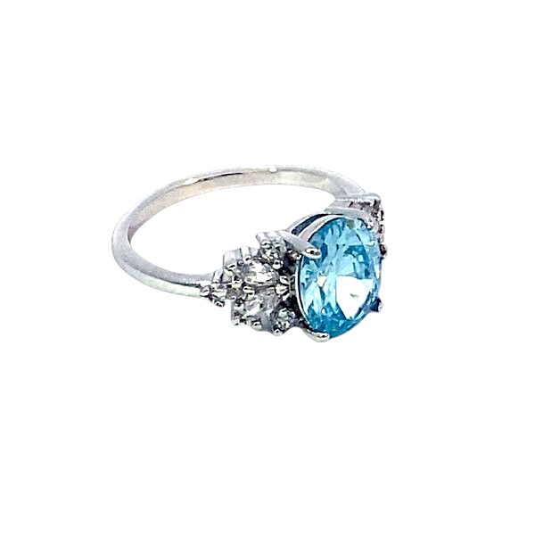 Blue Topaz Sterling Silver Ring