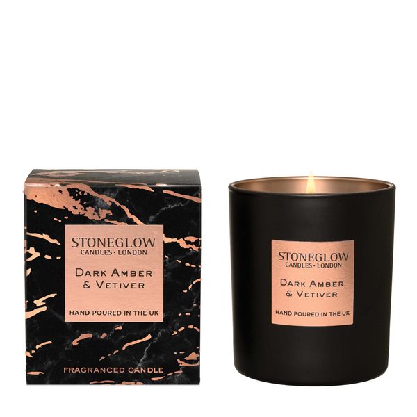 Dark Amber &amp; Vetiver Fragranced Candle