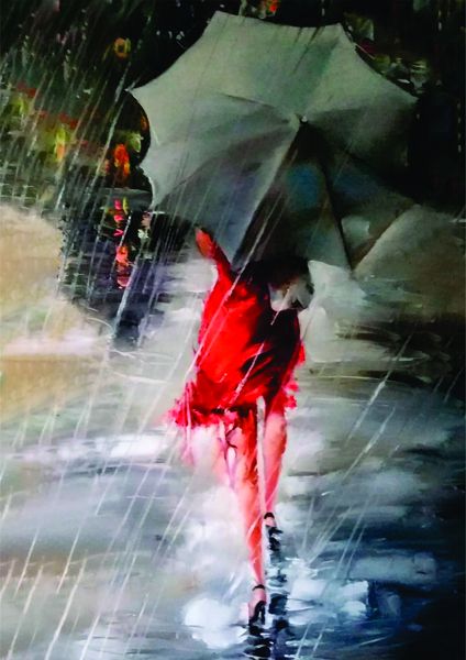 Canvas Wall Art-Rain Girl 2