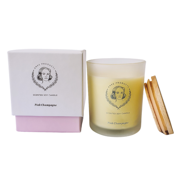 Anke Products - Pink Champagne Soy Candle in Gift Box