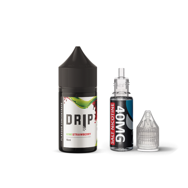 30ml DRIP Vape Juice DIY Salt Longfill Kit - Kiwi Strawberry On Ice - 20mg