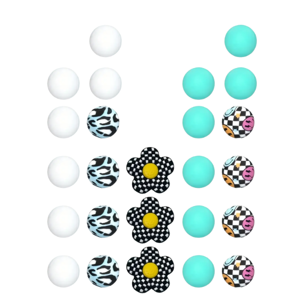 25 Piece Silicone Beads - Emoticon Theme