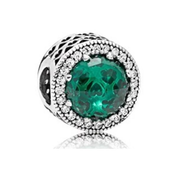Circular Green Diamante Charm For Charm Bracelet image