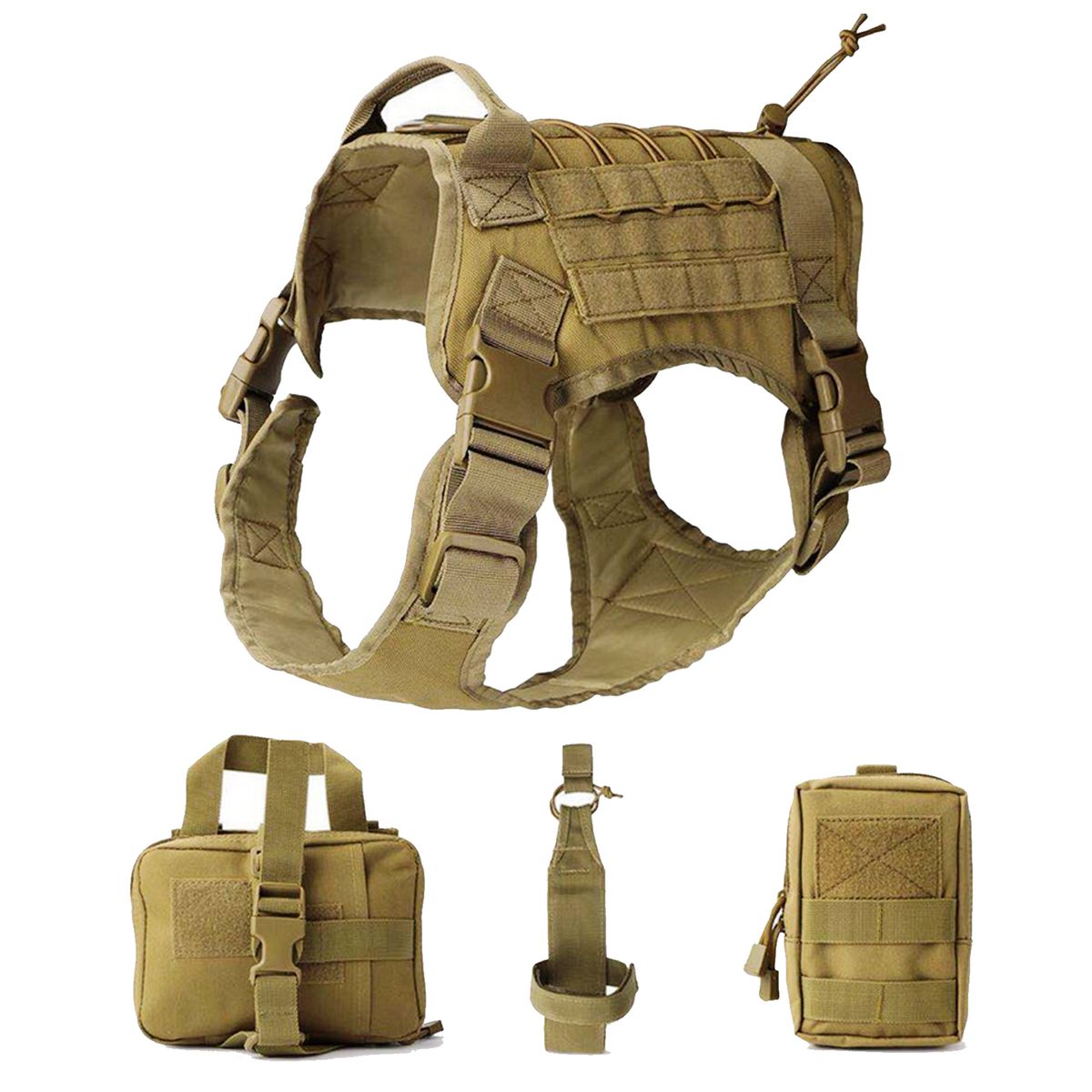 Tactical Service Dog Vest Outdoor Training Water-Resistant Dog Harness ...