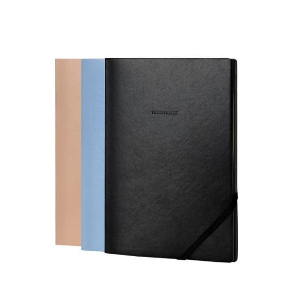 Deli Leather Cover Notebook A5 210x143mm 96 sheets Assorted colors