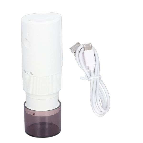 Electric Coffee Grinder USB Rechargeable Easy One Touch Coffee Mill White