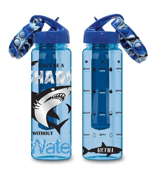 Shark Time Marker Water Bottle With Freezer Tube