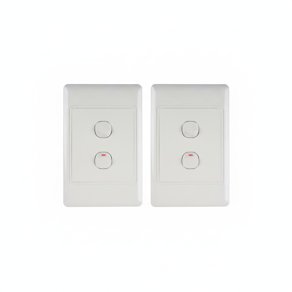 Nexus 16 Amp 4x2 1-Way Light Switch with Cover for Home &amp; Office - 2 Pack