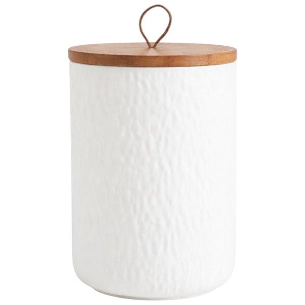 Large Ceramic Airtight Storage Canister with Wooden Lid