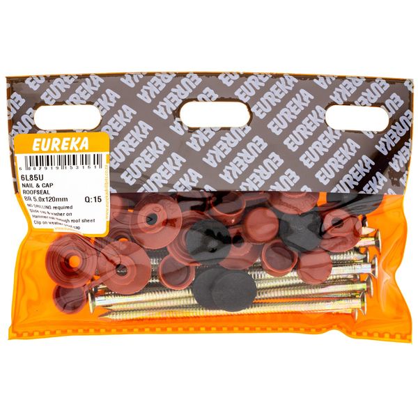 EUREKA Nail &amp; Cap Roof Seal Burgundy Red 5 x 120mm Q:15 6L85U