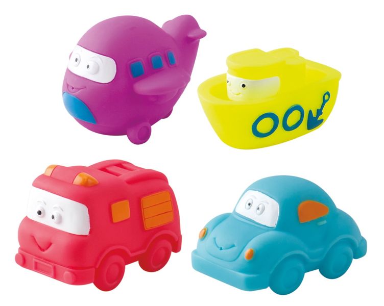 Transport Vehicles Bath Toy Water Squirters Set - 4 Pieces
