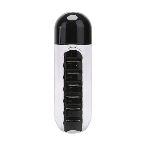 Water Bottle with Pill Box Organizer