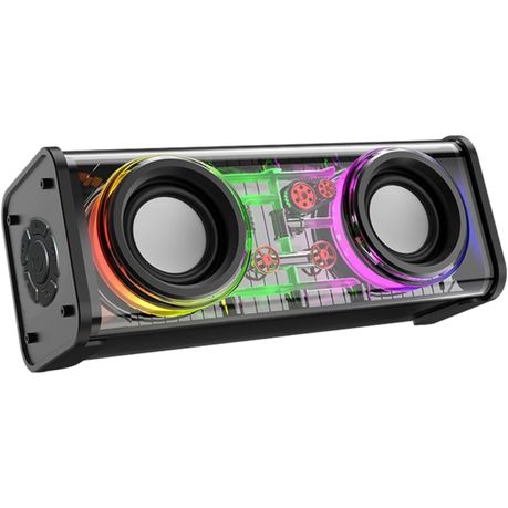 Portable Dual Speaker Bluetooth Speaker, Small Wireless Speaker - Black Image