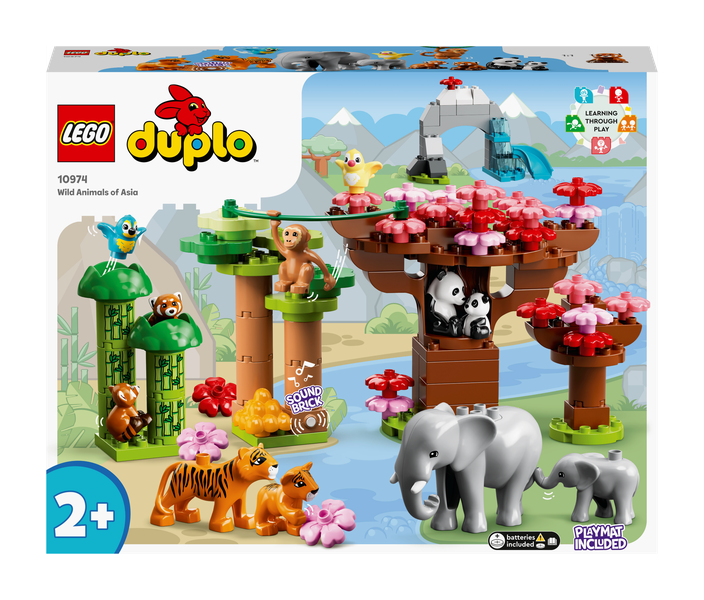 LEGO® DUPLO® Wild Animals of Asia 10974 Building Toy Set; Educational Toys for Toddlers (117 Pieces)