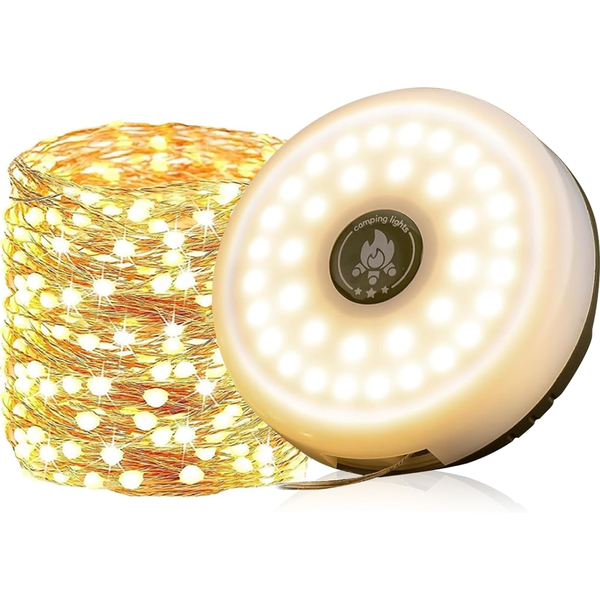 Multifunctional Camping Lantern String Lights Retractable 10m Warm White