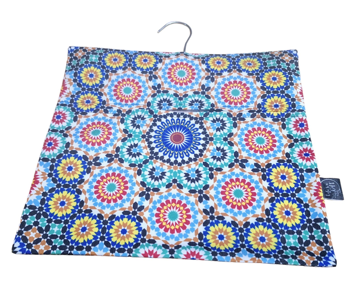 Laundry Peg Bag - Colourful Mandala Wheels in Flower Pattern