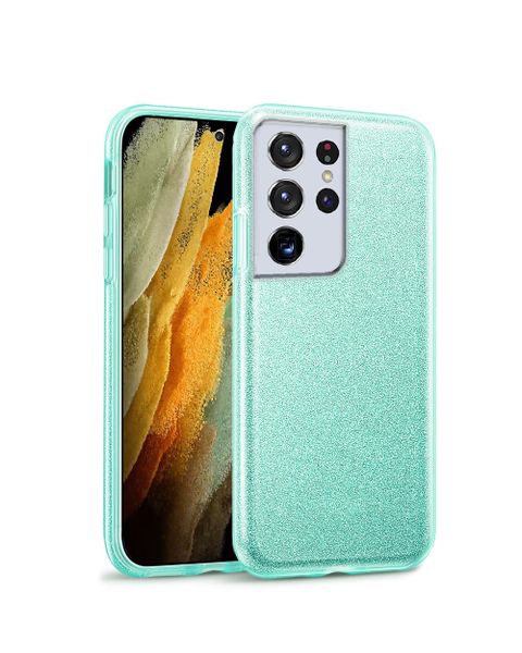 Tekron Glitter Sparkle Protective Case for Samsung Galaxy S21 Ultra - Green