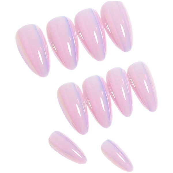24 Piece Glossy Pastel Ombre Almond Shape Press-On Nail Set