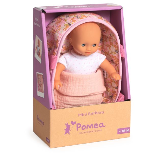 Djeco Pomea Doll with Moses Basket - Mini Barbara