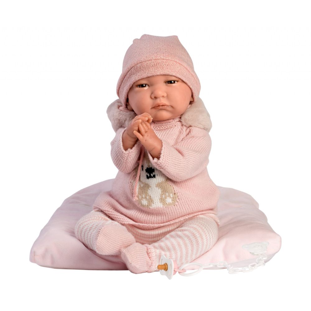 Llorens Newborn Baby Girl Doll with Clothing, Accessories & Cushion