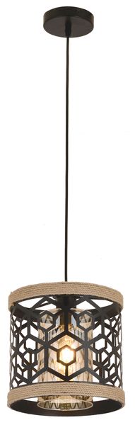 Amber Glass and Rope-Accented Hanging Light - PEN860 Rope