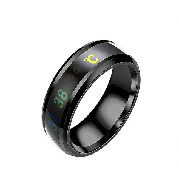 Thumb Band Combo Temperature Heartbeat Finger Ring Stainless Steel