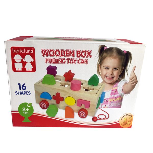 Wooden Pull Car Block Shape Sorter