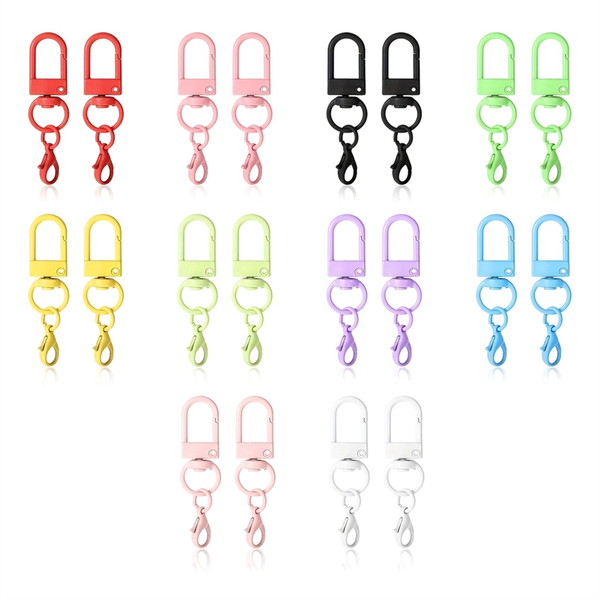20PC Colorful Lobster Clasp Hooks Keychain With Lobster Matel Clasps