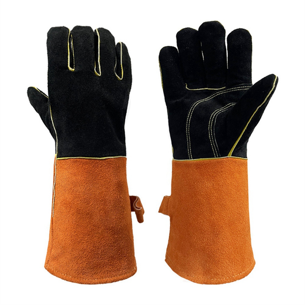 Welding Gloves Thickened Barbecue Welder Leather Compatible with None